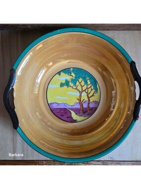 Vintage 1920s Noritake Art Deco Lustreware 2-handled Serving/Display Bowl